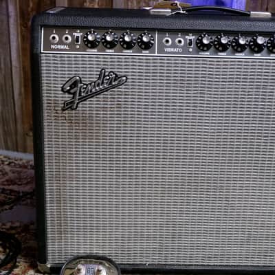 Fender '65 Twin Reverb Reissue 85-Watt 2x12" Guitar Combo 2008 - Black AC072543 with Footswitch image 9