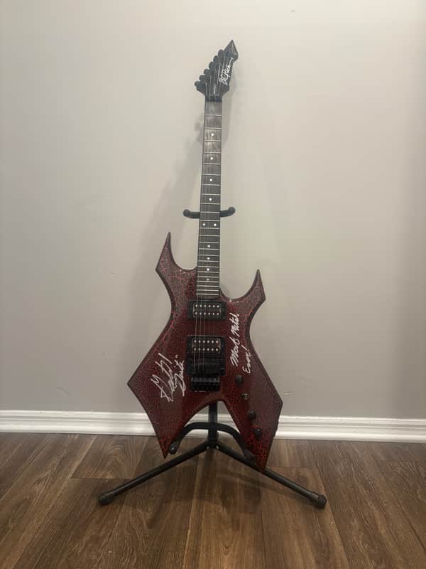 B.C. Rich Stranger Things “Eddie's” Inspired NJ Warlock 2022 - Red Crackle image 1