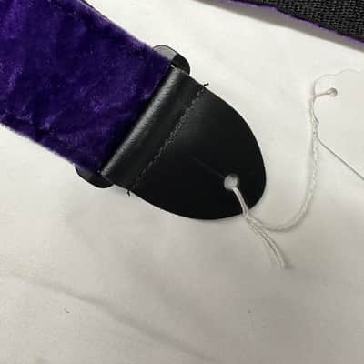 LM Crushed Velvet Purple guitar STRAP NEW - 2 inch wide - Comfortable, Soft image 3