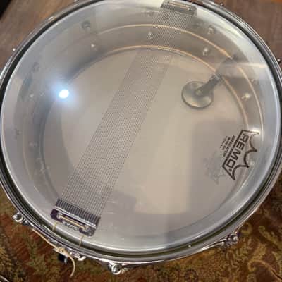 1970s Ludwig LM400 Supraphonic 14x5 Snare Drum Blue Olive Badge #840847 image 4
