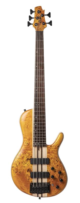 Cort Artisan Series A5 Plus 5 String Bass Guitar, Open Pore Amber (A5PLUSSCAOP) image 1