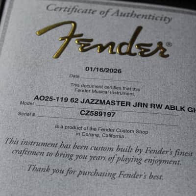 FENDER "Custom Shop 62 Jazzmaster JRN RW Aged Black, Gold Hardware" UNIQUE, 1 of 1 image 20
