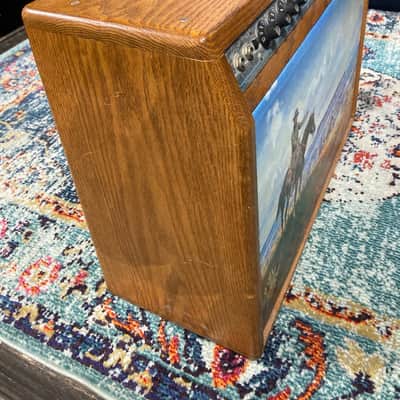 Charlie Daniels' Fender 1969 Twin Reverb Amp with Custom Cowboy Painting Front Panel 1969 - Mahogany image 23