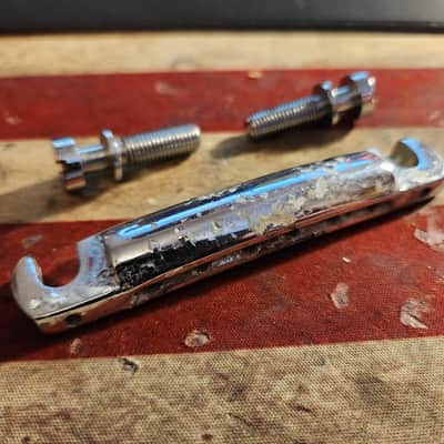 Vintage Gibson '54 Les Paul Reissue Wraparound Tailpiece  1971-1973 Chrome image 1