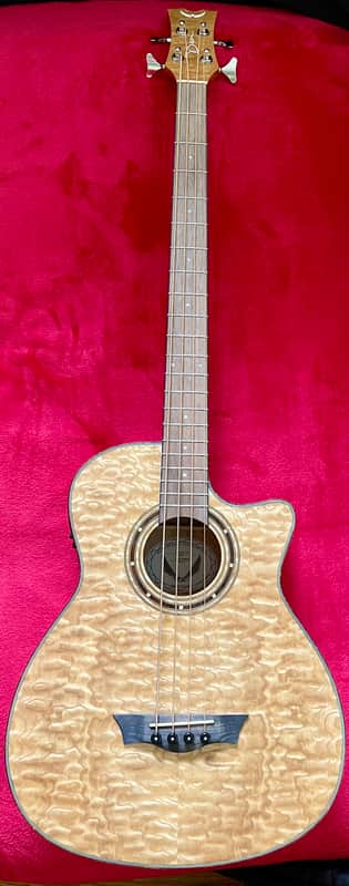 Dean EQABA-GN Exotica Quilt Ash Acoustic Bass with Aphex Electronics 2010s - Gloss Natural image 1