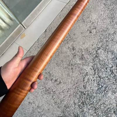 4-string electric bass neck jazz bass stainless steel 20 frets Roasted flame Maple guitar neck 34inch hole 18mm maple fingerboard image 4