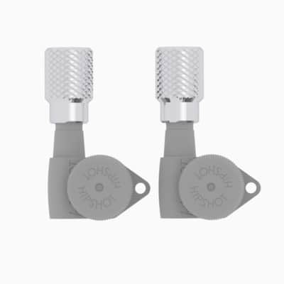 Hipshot Industrial Tuning Machine Buttons Set of 6 - Chrome