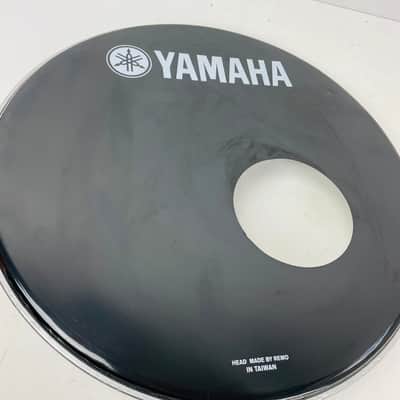 22" Yamaha Bass Drum Skin | Black Drum Head With Port Hole #1934 image 8