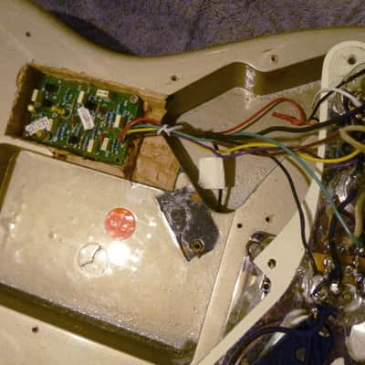 1997 Fender USA Roadhouse Strat loaded body w/Clapton Preamp - Shoreline Gold Stratocaster! image 12