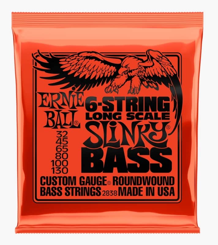 *6* packs Ernie Ball 2838 Slinky Nickel Round Wound 6-String Electric Bass Strings (32-130) 2010s - Silver image 1