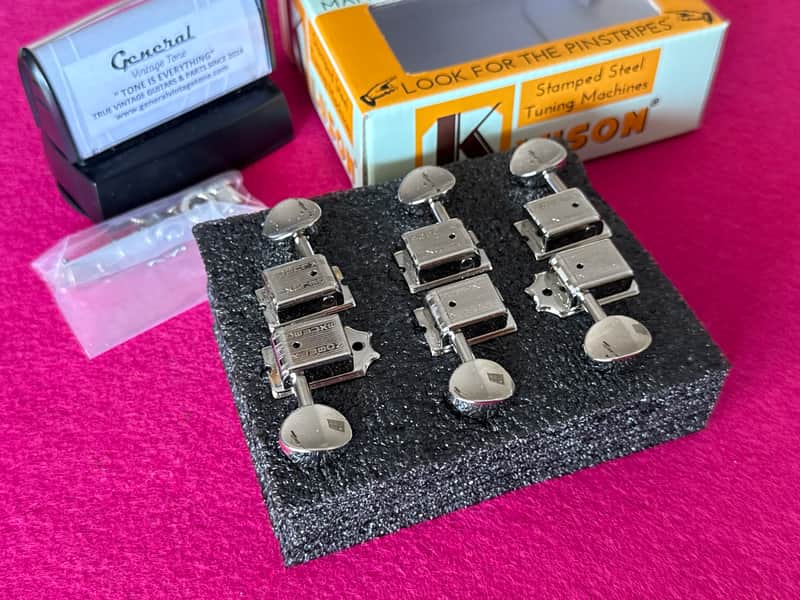 Kluson Vintage Guitar tuners double  line for Fender ®️ Guitars / Left handed moldel - Nickel - Nickel image 1