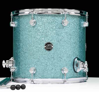 DW Performance Series 14x16 Floor Tom - Aqua Glass image 2