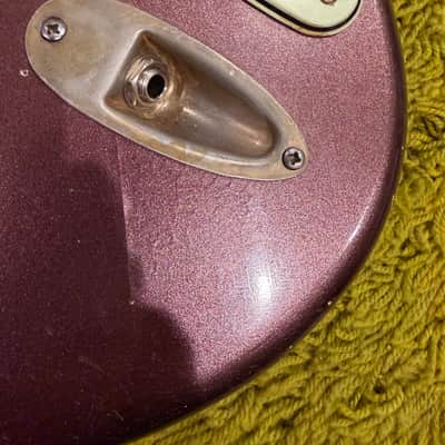 Stratocaster -1963 replica, Chunky highly figured Brazilian Rosewood slab Musikraft neck/ JM Rolph 1963 pickups/ nitro guard /mjt relic Purple Mist body/ relic gold hardware image 14