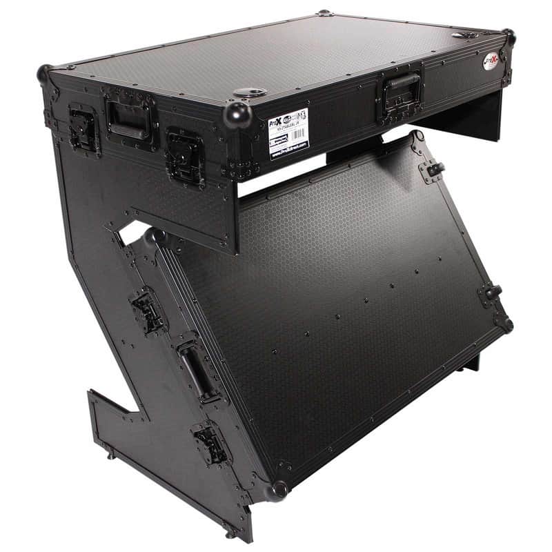 ProX XS-ZTABLEBL JR Portable Z-Style DJ Table Flight Case w Handles Wheels Black image 1
