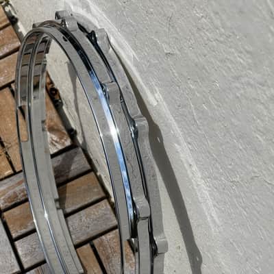 Pair Yamaha 14" 3.0mm Cast Aluminum 10 Hole Die-Cast Snare Drum Batter Hoops Rims Absolute Hybrid Maple 3.0mm AL-DC Hoop image 5