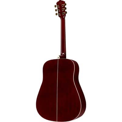 Washburn WD100DL Dreadnought Acoustic Guitar, Transparent Wine Red image 3