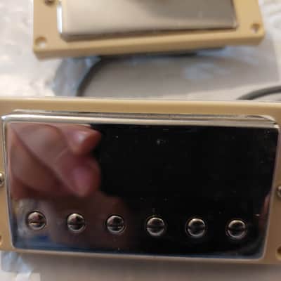 Epiphone Alnico Classic Pro Bridge + Neck Humbucker Pickup Set Nickel w/ Mounting rings Quick Connect. image 2