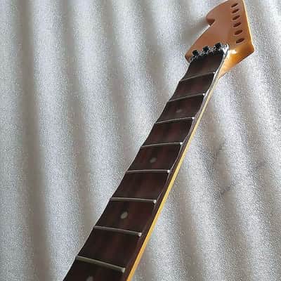 Reversed Head Guitar Strat Style Maple Wood Neck, 22 Frets Rosewood Scalloped Fingerboard Fretboard image 4