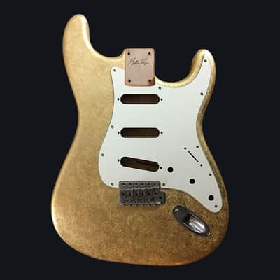Made to Order - FRANCHIN Mercury guitar body Impressionist METALLIC LEAF (Gold/Silver/Copper/Bronze texture) Basswood Poplar Stratocaster-Strat-S-Style Made in Italy image 5