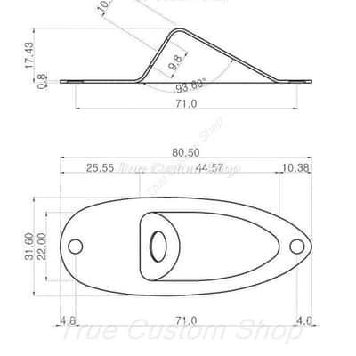 True Custom Shop® Bare Steel Metal Boat Jack Plate for Fender Stratocaster image 2