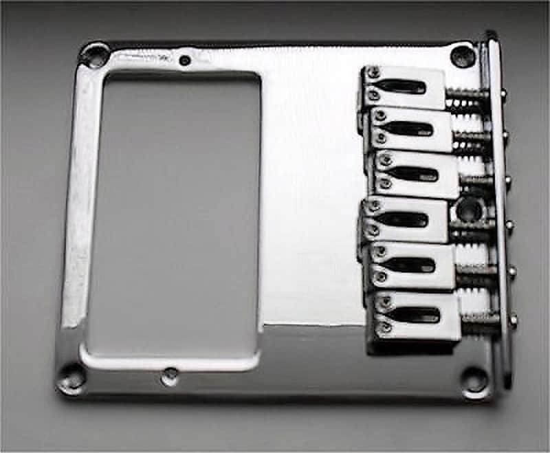 Guitar Parts TELECASTER BRIDGE - Tele 6 Saddle - Cut for Humbucker - CHROME image 1