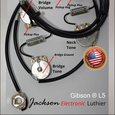 L5 Gibson ® or Epiphone ® Type Wiring Harness by JEL 525k CTS .022 Sprague Vitamin Q NOS image 2