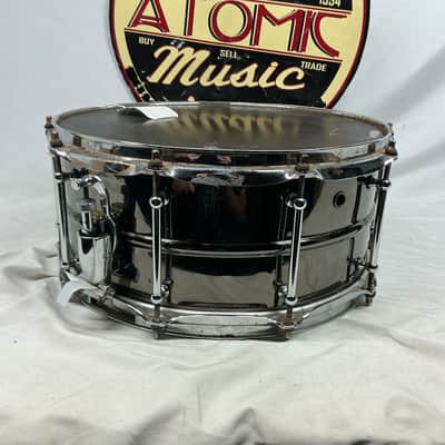 Pork Pie Big Black BOB (Black Over Brass) 14x6.5 Snare Drum image 4