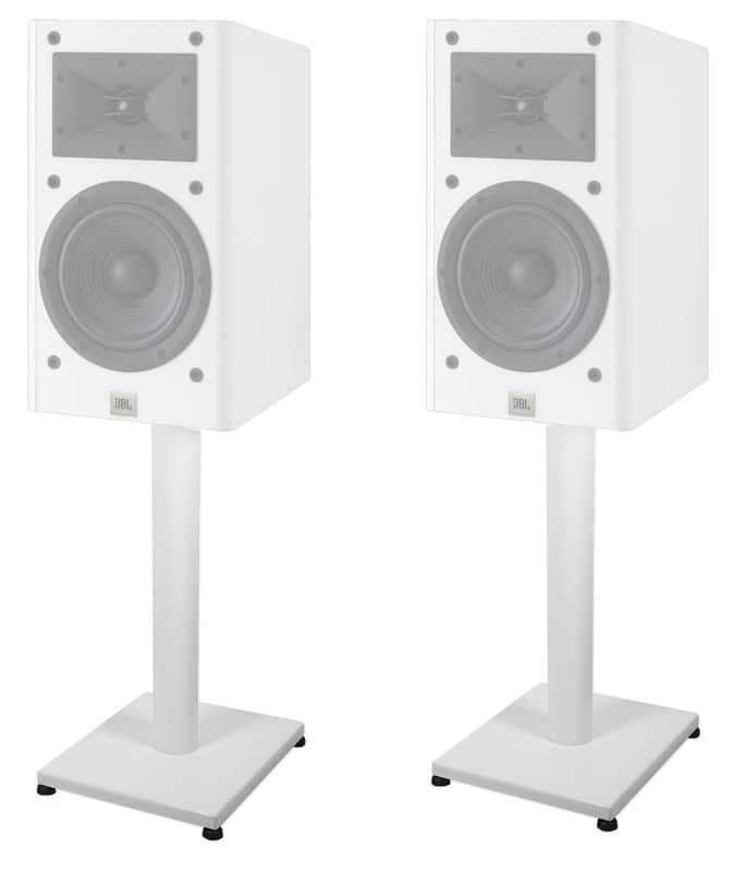 Pair 21” Steel White Stands For JBL ARENA 130 Bookshelf Speakers image 1