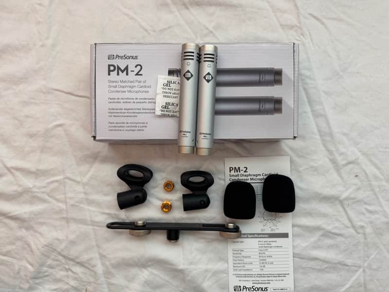 PreSonus PM-2 Small Diaphragm Cardioid Condenser Microphone Stereo Pair