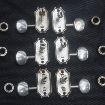 Vintage 1965 Kluson Deluxe Double Line Tuners D-169400 Split Shafts Oval Buttons Rickenbacker Mosrite Guild Fender 1966 1967 1960's image 6