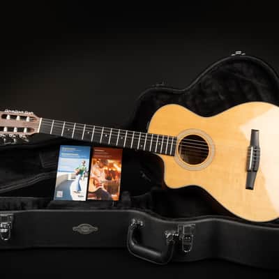 2012 Taylor 312ce-N LH - Natural | USA All Solid Crossover Classical Lefthand Guitar Nylon Cutaway Pickup | OHSC image 2