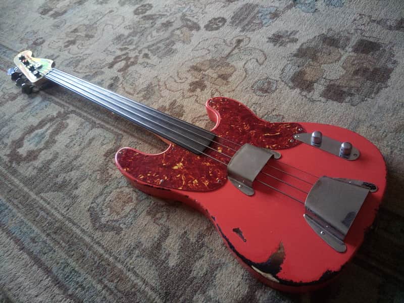 Fender Precision Bass 2001 - Fiesta Red over Sunburst image 1