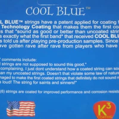 ONE SET new in packaging (old stock) DR CBE-9 (9-42) COOL BLUE electric guitar strings (9, 11, 16, 24,32, 42) "The High Performance Coating" Blue coated electric guitar strings on a hexagonal core + 2 extra gauge 9 strings (1 Elixir & 1 D'Addario) image 8