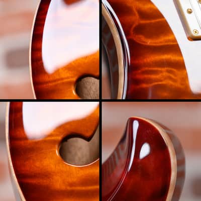 PRS Custom 22 Semi-Hollow Quilted Maple 10 Top Smoked Amber 2010 w/OHSC image 11