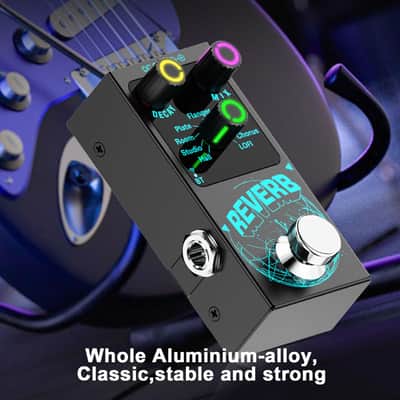 Mini Reverb Guitar Pedal, Verb Square Digital Reverb 9 Modes Room, Hall, Chorus, Duck, Plate, Studio, Echo, LOFI with True Bypass Aluminium alloy case (Black Reverb) image 7