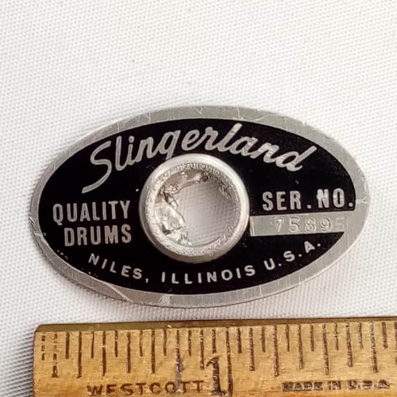 Slingerland Niles Black/Silver'71 #75895 Badge Snare/Bass/Tom Drum +Alum Grommet image 1