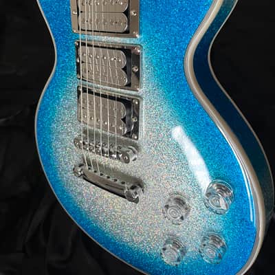 Firefly Ace Frehley Tribute Guitar Blue Silver Sparkle image 3