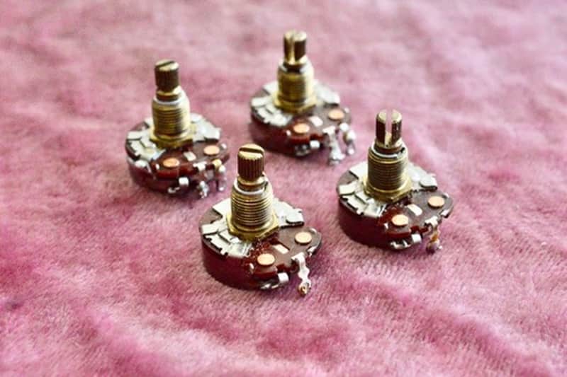 Vintage 1963 Gibson CTS 500k matched pot set - Volume / Tone - ES-335 PAF 1964 image 1