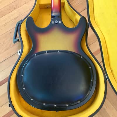 Hohner bartell Black widow fretless bass guitar c 1966 Sunburst original vintage image 11