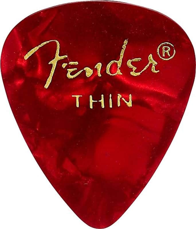 Fender 351 Shape Premium Picks, Thin, Red Moto, 12 Count 2016 image 1