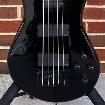 Spector NS Ethos HP 5-String, Solid Black Gloss, EMG 40DC Pickups, Darkglass Tone Capsule, Gig Bag image 2