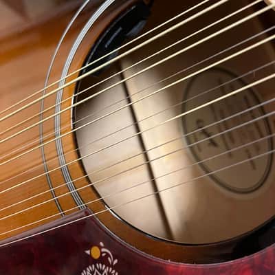 Epiphone J-200 12 string acoustic guitar, pickup, case 2021 - sunburst image 14