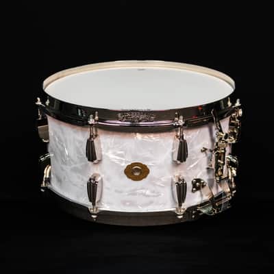 Slingerland 14" x 7" Radio King Solid Maple Snare Drum, White Marine Pearl FP image 2