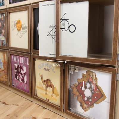 2 pcs IKEA Kallax Shelf Walnut LP Art Frame Door for Vinyl Record Storage Cabinet / Cube Hack Custom Picture Album NowPlaying Music 33rpm 12" Clear Box Freaks Cover Jacket Decor Stand Display Ideas Mint Analog Disc Case Audio Unit Wood furniture Dj image 3