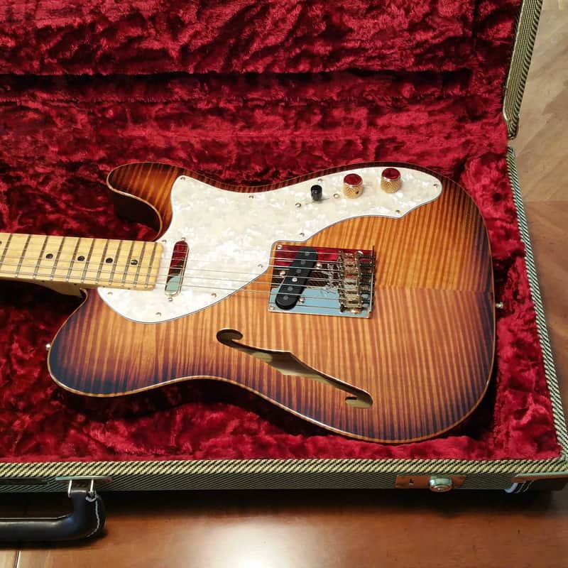 Fender American Select Telecaster Thinline with Gold Hardware 2013 Violin Burst image 1