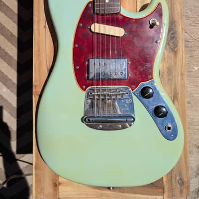 1973 Fender Mustang Sonic Blue - Cunife wide range -Spitfire pickguard image 5