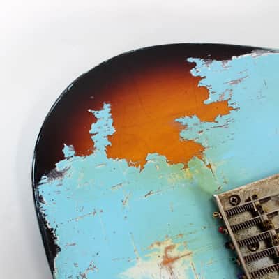 1992 Fender MIM Telecaster Customized by East Gloves Guitars in Relic Daphne Blue Finish image 15