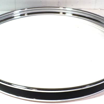 22" Bass Drum Hoop / Chrome with Black Wrap Inlay / Early Pearl Export image 4