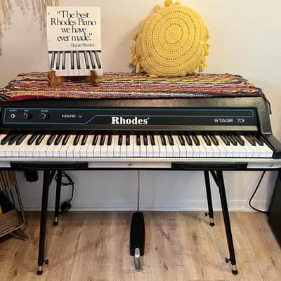 Rhodes Mark V Stage 73 73-Key Electric Piano 1984 Black image 6