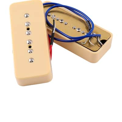 P90 Soapbar Pickup Bridge And Neck Single Coil Pickups Set For Electric Guitar Parts Replacement Cream. image 2